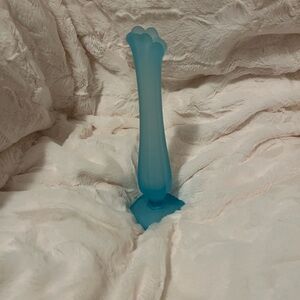 WESTMORELAND BLUE FROSTED satin Glass Bud Vase